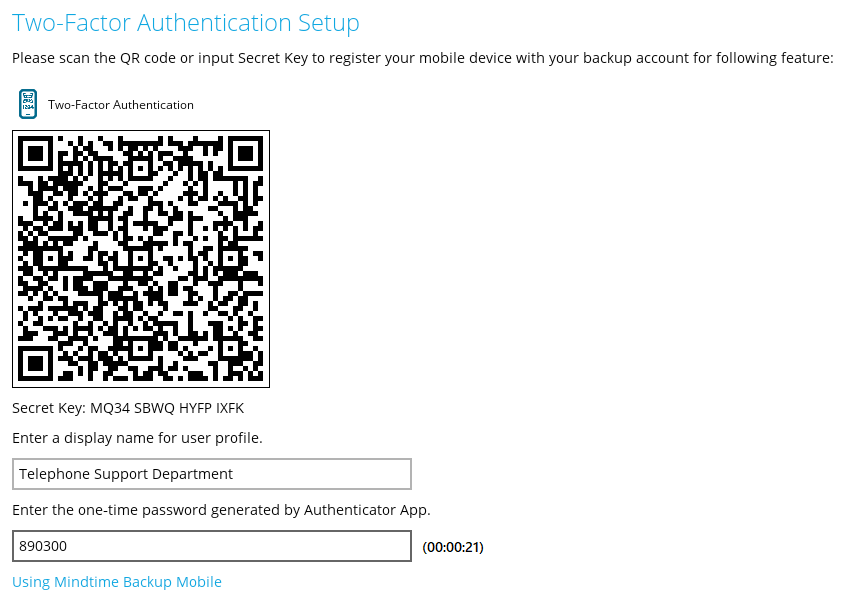 2FA input and check