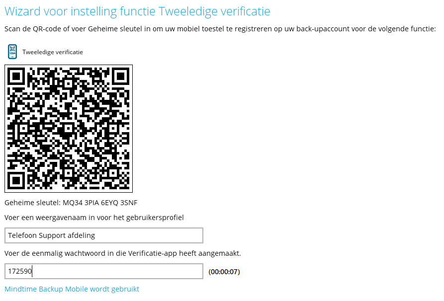 2FA invoer en controle